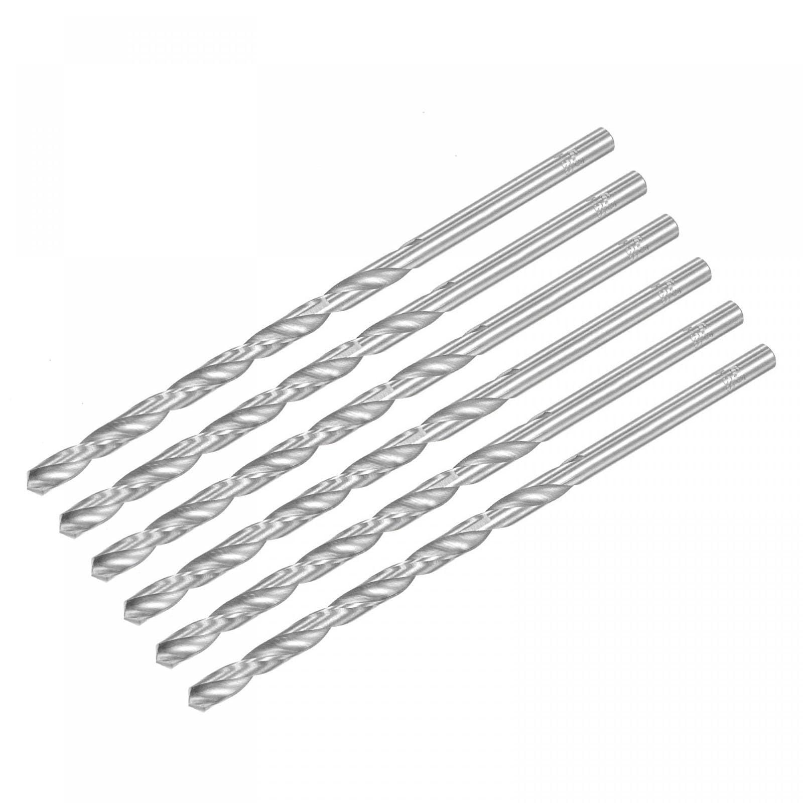 TA-VIGOR 6Pcs 6.5mm Extra Long Twist Drill Bits, 160mm Length High-Speed Steel HSS Straight Shank Spiral Drill Bits for Wood Metal Aluminum Plastic — image 1