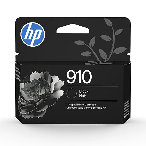 Original HP 910 Black Ink Cartridge | Works with HP OfficeJet 8010, 8020 Series, HP OfficeJet Pro 8020, 8030 Series | Eligible for Instant Ink | 3YL61AN