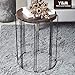 Y&M Round Metal Garden Stool,Side Table for Indoor Outdoor Use,Plant Stand,Set of 3 (Wood Color)thumb 1
