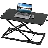 Height Adjustable Standing Desk Black Converter Keyboard Riser 23.6 Inch | Computer Keyboard Stand for Desktop, Stand Up Desk Riser, Computer Workstations for Laptop and Single Monitor Office Use Size