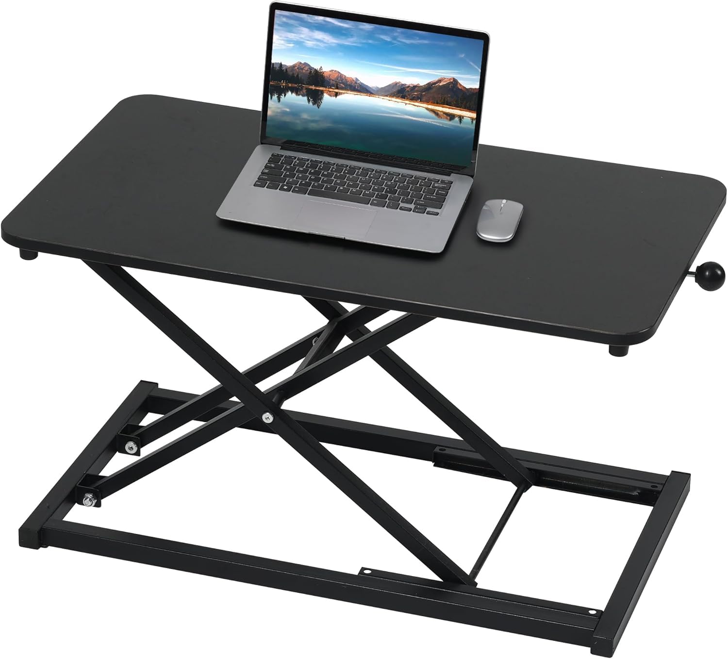 Photo 1 of ***PARTS ONLY*** ***NONFUNCTIONAL*** Height Adjustable Standing Desk Converter,Computer Keyboard Stand for Desktop,Keyboard Riser for Stand Up Desk Riser,Computer Workstations for Laptop and Single Monitor Office Use,Size 23.6 Inch