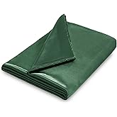 NSGZ 48" x 72" Duvet Cover for Weighted Blanket, Silky Removable Satin Weighted Blanket Cover with 8 Ties Secure Fastening, Dark Green