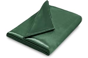 NSGZ 60" x 80" Satin Duvet Cover for Weighted Blanket, Luxury Silky Removable Satin Weighted Blanket Cover with 8 Ties Secure Fastening, Dark Green