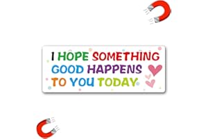 WZCNDIDI Cute Car Magnet Decal with Smiley Face, I Hope Something Good Happens to You Today, White Bumper Sticker