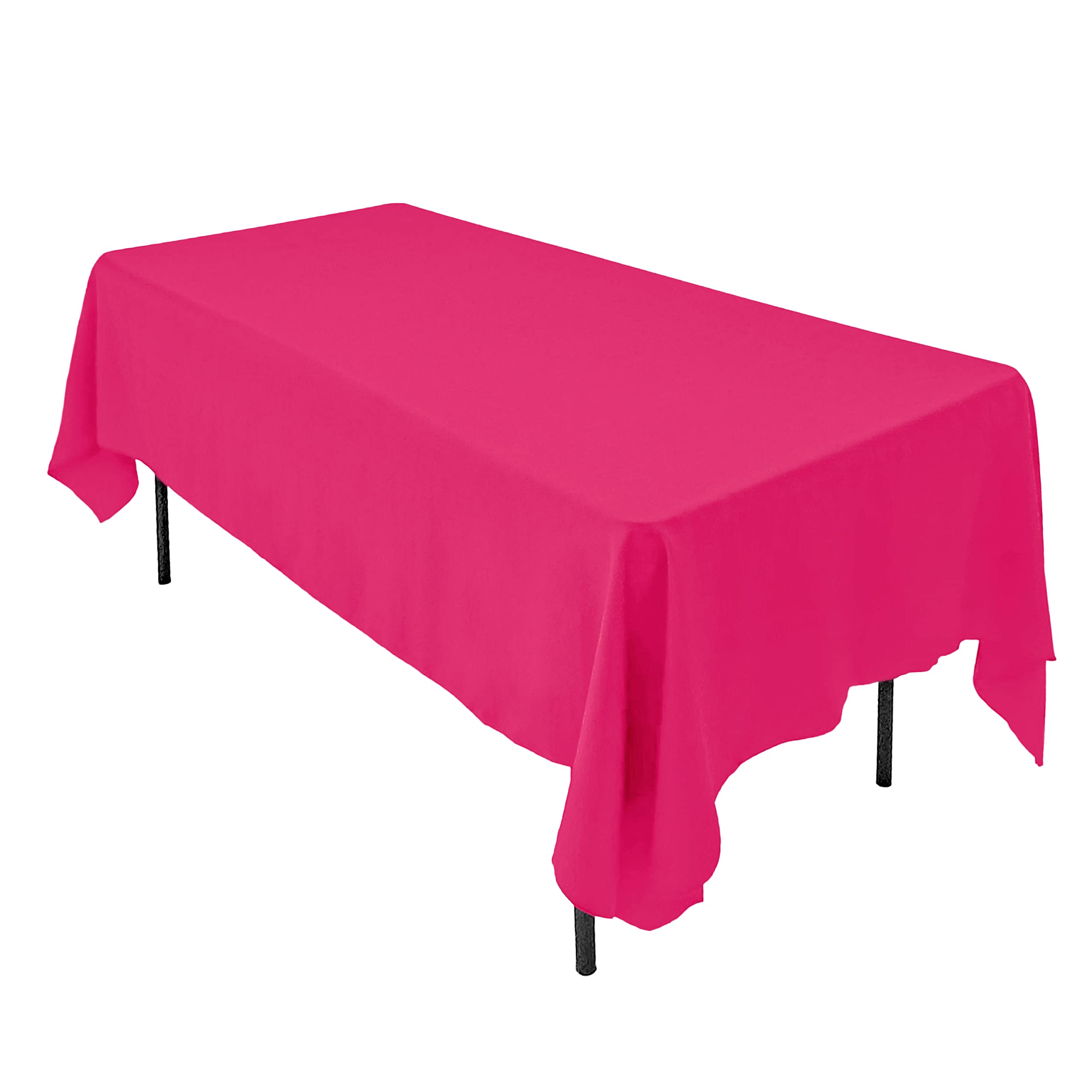 Photo 1 of AK TRADING CO. 60 x 126-Inch Rectangular Polyester Tablecloth - Made in USA - Wrinkle-Resistant, Flame Retardant, Durable Party Table Cover, Banquet Tablecloth, Wedding Table Cover - Fuchsia