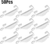 Fuyamp 50 Pcs White Plastic Curtain Hooks for Track Glider Sliders view 2