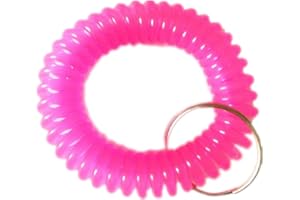 SFamily 8pcs Soft Flexible Plastic Spiral Coil Wrist Band Key Ring Chain Telephone Line Wire Keychains