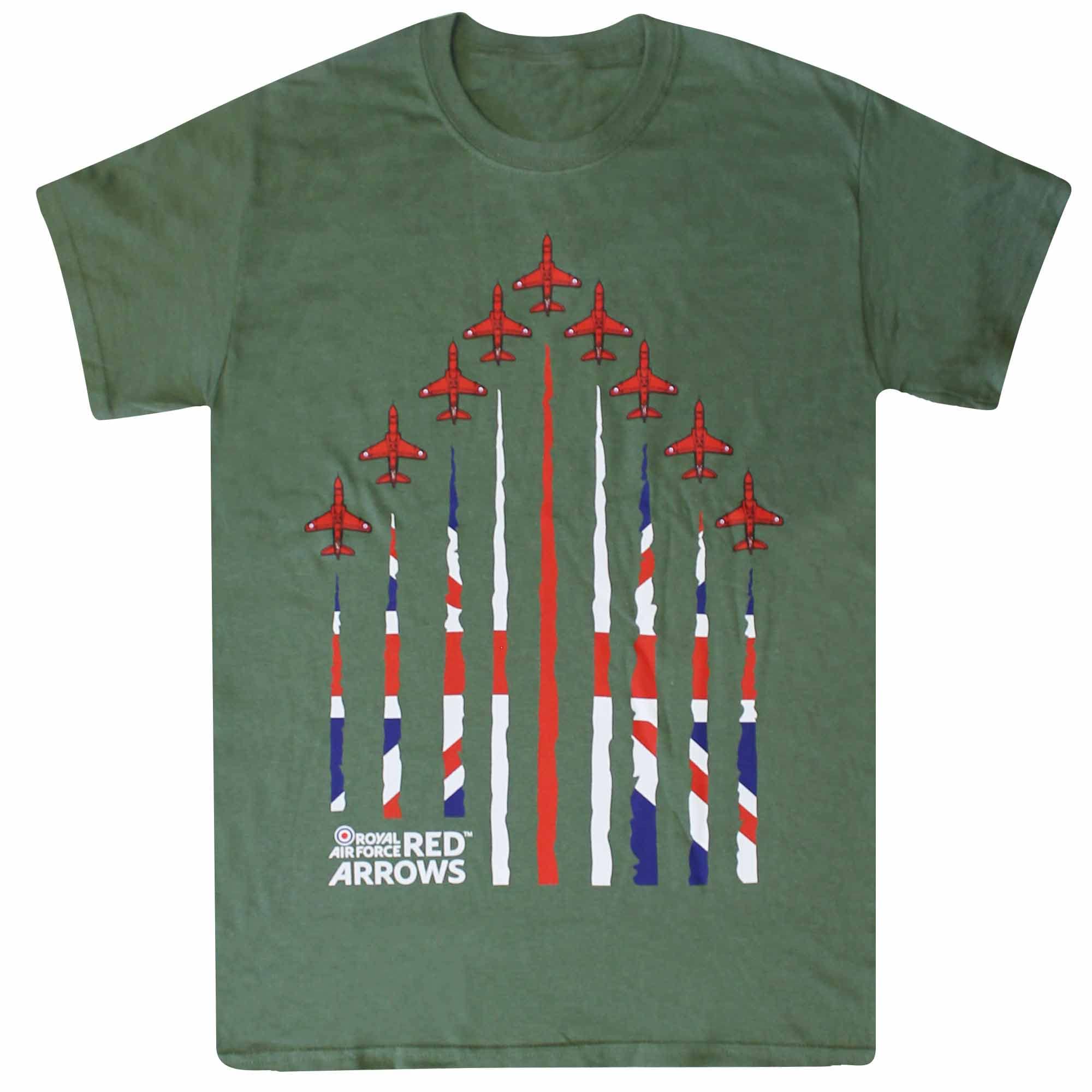 GIFTS 4 ALL RAF Red Arrows T-Shirt, Red Arrows Diamond Nine Formation, Official Licensed Product, Full Print, Great Gift, Multi Color, XL Size, Regular Fit, Short Sleeve, Cotton Material