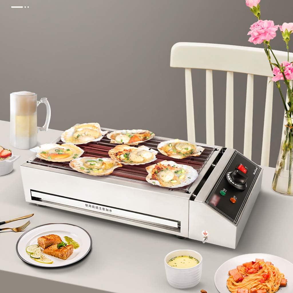 review GEXIN Multifunctional Stainless Steel Electric Barbecue, Smoke-Free, Temperature Adjustable, 2500W