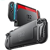 Mumba Dockable Clear Case for Nintendo Switch 2 (2025), Lightweight Protective Cover with Quick-Release Joy-Con Design, Hard PC Back Panel+Soft TPU Grip, Compatible with Switch 2 Console (FrostBlack)