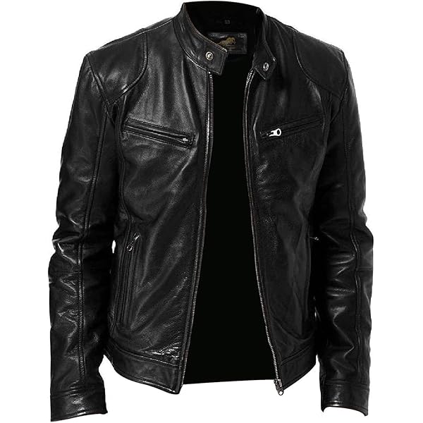 UGFashions Men's Silver Shiny Brando Motorcycle Belted Biker