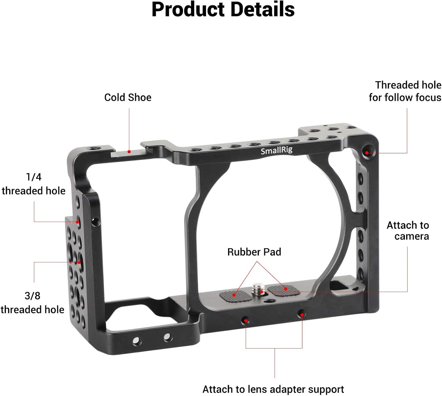 SMALLRIG a6300 Cage for Sony a6300 / a6000-1661, black - Image 3