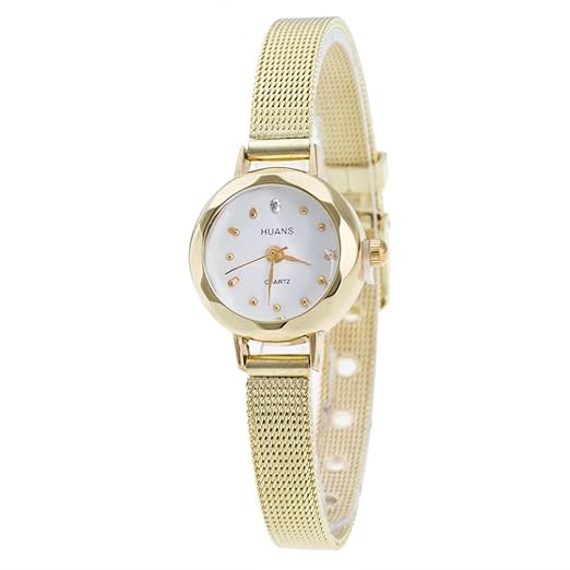 LSAltd Frauen Edelstahl Mesh Band Armbanduhr, Damen Uhr