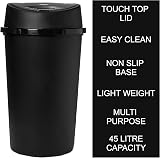 Keto Plastics 45 Litre Black Touch Top Bin Living Range view 3