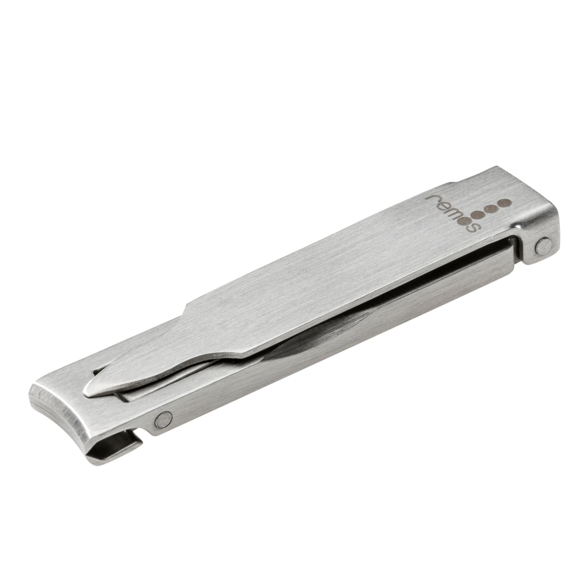 REMOS Nail Clippers with Nail File - Flat & Compact Made of Stainless Steel - 6cm