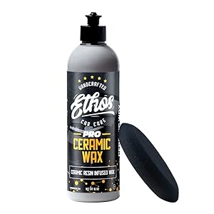 Ethos Handcrafted Car Care Ceramic Wax PRO - Easy Ceramic Protection | 5X The Strength of Polymer Sealants or Waxes | Deep Vibrant Shine | Slick, Non Stick Finish