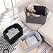 Storage Basket Felt Storage Bin Collapsible& Convenient Box Organizer with Carry Handles for Office Bedroom Closet Babies Nursery Toys Laundry (Light grey, 13.8inch（L）×9.5inch（W）×8.3inch（H）)