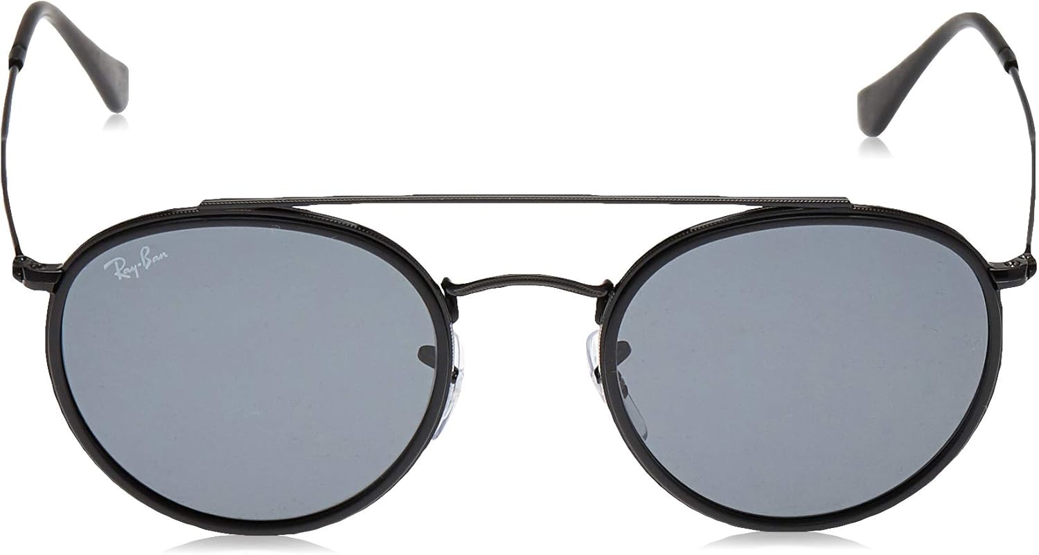 Ray-Ban Unisex-Adult RB3647N Double Bridge Sunglasses, Black/Grey, 51 mm: Shoes