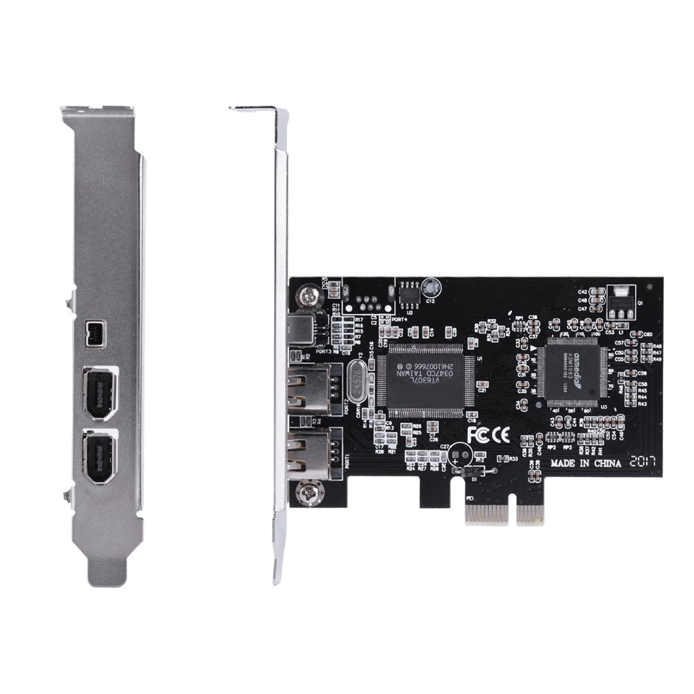 1394a Controller Card, PCI-E PCI Express FireWire 1394a IEEE 1394 Controller Card with Firewire Cable