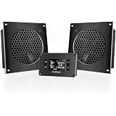 AC Infinity AIRPLATE T8, Quiet Cabinet Cooling Dual-Fan System 6" | With Temperature and Speed Controller, Premium Brushed Aluminum Finish, UL-Certified Fans for Home Theater AV Cabinets