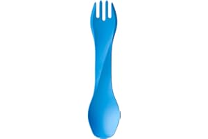 humangear GoBites Uno | Travel & Camping Utensils | Portable & Convertible Dining Ware | Multi-Functional Spork, Light Blue