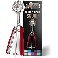 Gorilla Grip Premium Stainless Steel, Spring-Loaded Scoop for Fruit, Cookie and Ice Cream, Easy Squeeze and Clean Release, Co