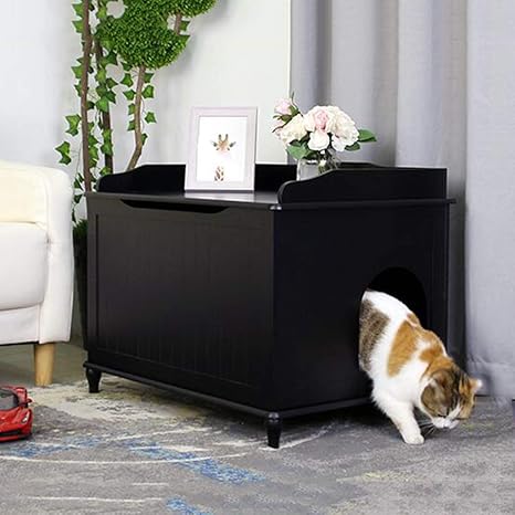Welhome Cat Cabinet Cat Litter Box Large Fully Enclosed Cat Space