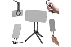 NEEWER Magnetic Phone Holder Stand, Metal Lightweight Portable Cell Phone Desk Tripod Mount Selfie Stick Grip Carabiner Style