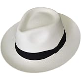 Genuine Panama Hats - Teardrop Classic Straw Fedora - Brisa Weave - Black Band - Handwoven in Ecuador