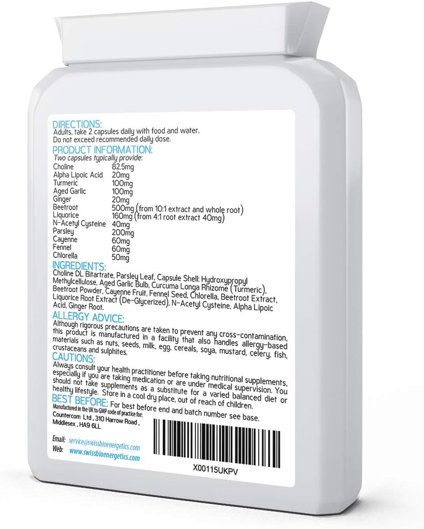 LivPlus 60 Capsules - Choline, Alpha Lipoic Acid, N-Acetyl Cysteine & 9 Botanicals Including Turmeric and Chlorella - Image 3