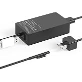 65W Charger Compatible with Microsoft Surface Pro 11, 10, 9, 8, 7+, 7, 6, 5, 4, 3, X, Surface Laptop 7/6/5/4/3/2/1, Surface Go 4/3/2/1, Surface Book 2/1,Compatible with 44W 36W