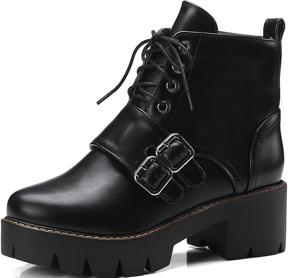 lace up buckle boots