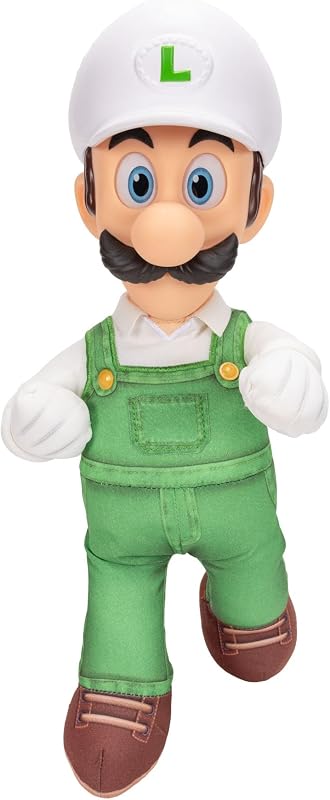 Super Mario Il peluche snodabile Fire Luigi da 15" / 38 cm di The Galaxy Movie, con licenza ufficiale, peluche con testa girevole scolpita, peluche da collezione Nintendo, dai 3 anni in su — foto 7 di 8