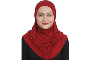 AL AMIRA Girl's Hijab Cotton 1 piece Amira Headscarf Cotton one Pcs Hijab