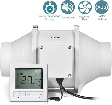 Motor EC 110V-240V Ventilador de Conducto de Ventilación en Línea para