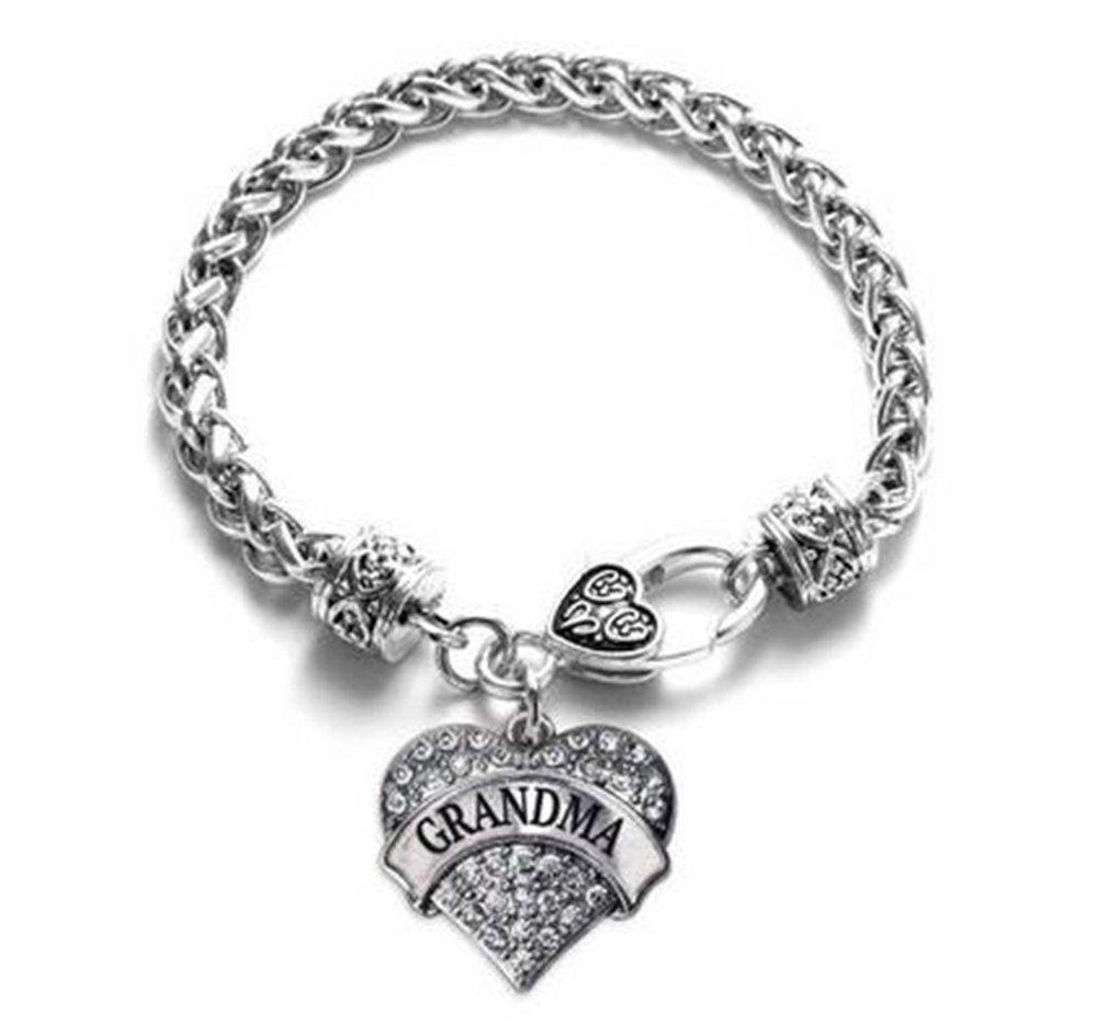 Charm Bling Crystal Cute Love Hearts Metal Pandent Bracelets Christmas Birthday for Family Members Friends
