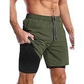 Aolesy Men's 5''/7'' Running Shorts Quick Dry Workout Gym Shorts with Pockets, Tennis Training Athletic（Linerless & Liner）