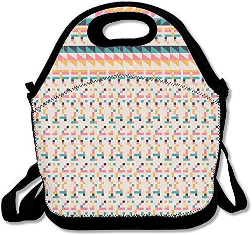 Starmiami Ghost Pixels Reusable Tote Lunch Bag Tote Handbag Lunch Boxes For Adults, Kids, Girls, And Women