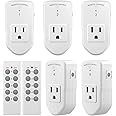 BN-LINK Wireless Remote Control Electrical Outlet Switch for Lights, Fans, Christmas Lights, Small Appliance, Long Range Whit