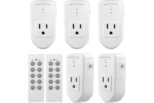 BN-LINK Wireless Remote Control Electrical Outlet Switch for Lights, Fans, Christmas Lights, Small Appliance, Long Range Whit