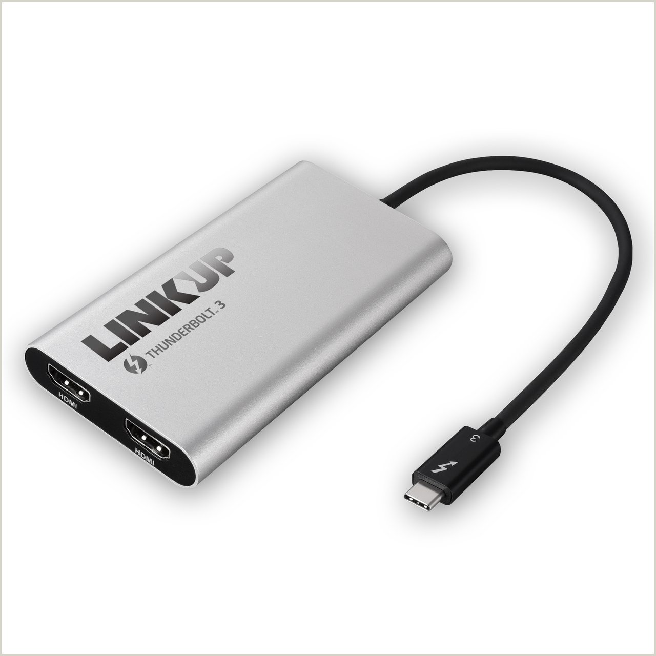 [Certified] LINKUP 2019 Thunderbolt 3 to Dual HDMI 2.0 Ultra 4K 60Hz Adapter for Mac Windows | TB3 Aluminum Case | Not Compatible with USB-C Ports without Thunderbolt 3 Logo