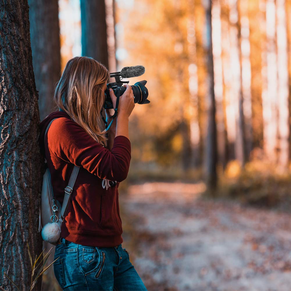 Camera Microphone,Veksun Video Microphone for DSLR Interview Shotgun Mic for Canon Nikon Sony Panasonic Fuji Videomic with Windscreen 3.5mm Jack