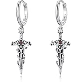 Cat Halloween Earrings Sterling Silver Cute Black/Silver Cat Dangle Halloween Pumpkin Hypoallergenic Small Cat Halloween Pumpkin Jewelry Gifts for Women Girls