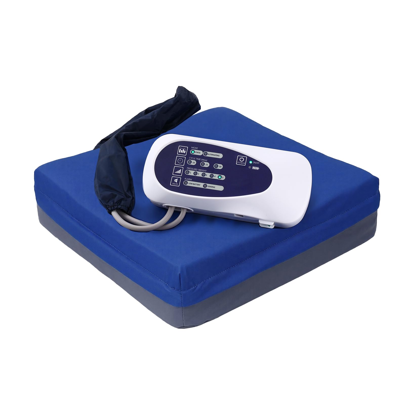 Photo 1 of Alternating Pressure Cushion for Wheelchair & Office Chair, 17x17x5 Inch Auto Inflating Seat Cushion with Air Pump, 2 Modes & 3 Cycle Times for Bed Sore Prevention, Sciatica & Back Pain Relief