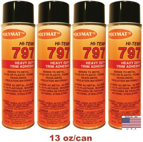 QTY4 Polymat 797 Hi-Temp RV/CAMPER Spray Adhesive Glue Heat and Water Resistant