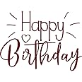 Decal Stickers of Happy Birthday (Burgundy) (Set of 2) Premium Waterproof Vinyl Decal Stickers for Laptop Phone Accessory Helmet Car Window Mug Tuber Cup Door Wall Decoration - ANDsticd46744RE