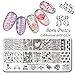 BORN PRETTY Valentine's Day Nail Stamping Art Set-2Pcs Image Template Black White Stamping Nail Polish with 1Pc Jelly Clear Stamper
