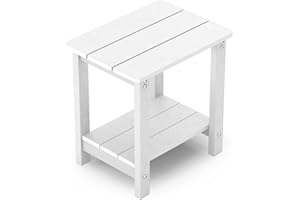 MXIMU Outside Adirondack Square Side Table, Weather Resistant Patio Table, Outdoor End Tables for Backyard, Pool, Indoor Companion, Front Porch