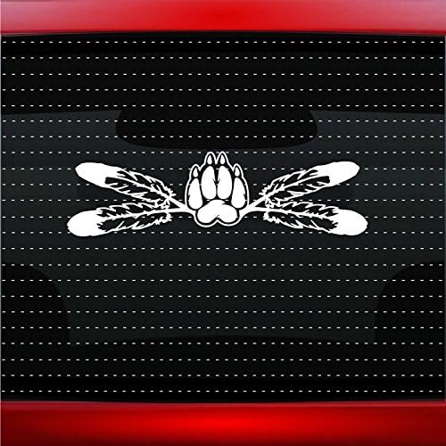 Noizy Graphics Wolf Paw #7 Indian Native American Car Sticker Truck Window Vinyl Decal Color: White