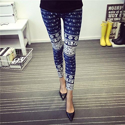 New Fashion Casual Cotton BRUSHED Black Milk Leggings Pants Female Elastic Plaid Graffiti Leggings Trousers Women Christmas Gift